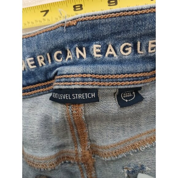 American Eagle Womens Jeans 8 Kick Boot Denim Dark Wash Next Level Stretch - Picture 15 of 16